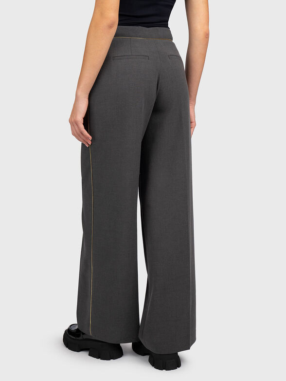 Wide leg viscose blend trousers - 2