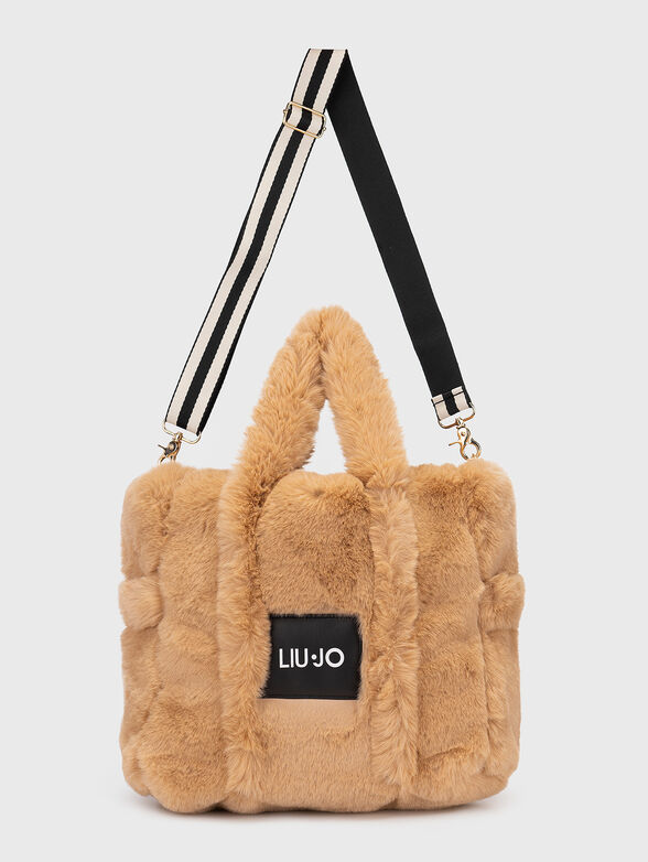 Beige bag from eco fur - 2
