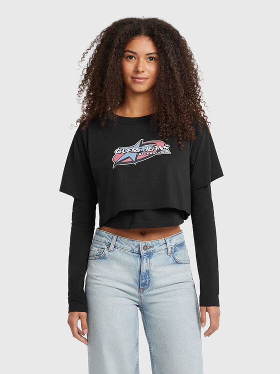 Блуза от две части с принт - 1