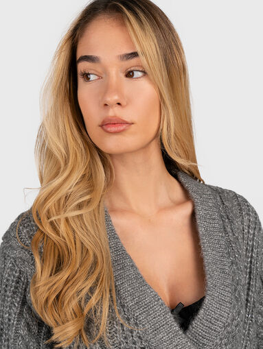 ODETTE wool blend cardigan with lurex threads - 4