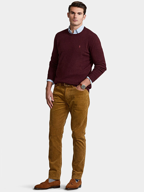 Merino wool sweater in bordeaux color - 2