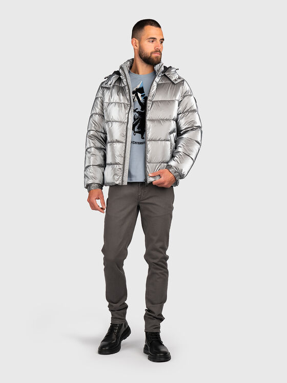 Padded jacket with removable hood - 2