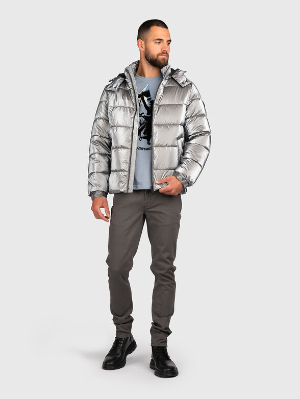 Padded jacket with removable hood - 1