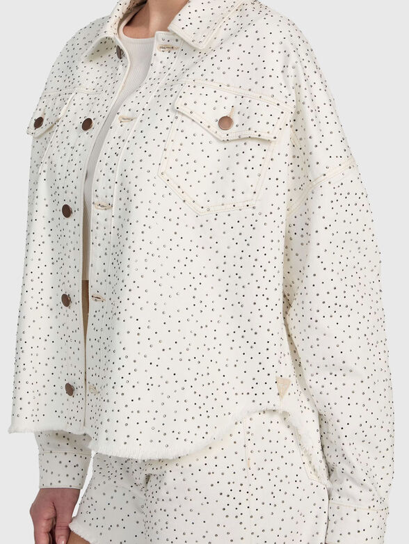 Denim jacket with rhinestones - 4
