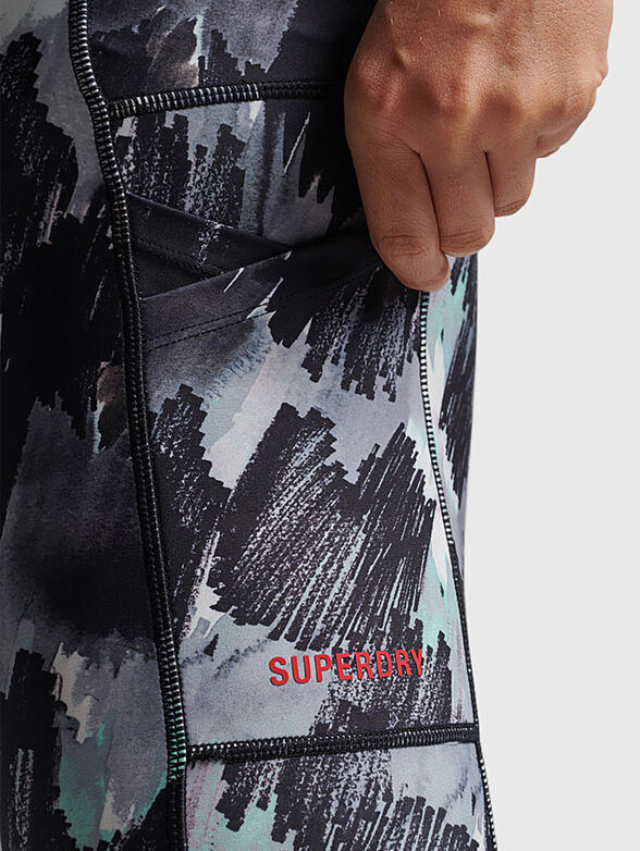 RUN sports leggings with multicolour print - 4