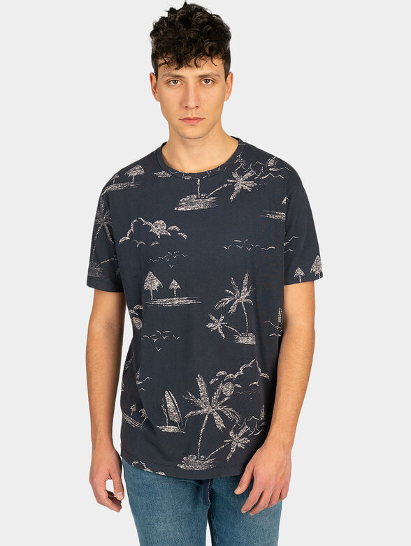 ALARIC dark blue T-shirt with print - 1