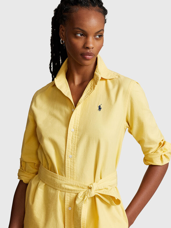 Belted dress in cotton  - 4