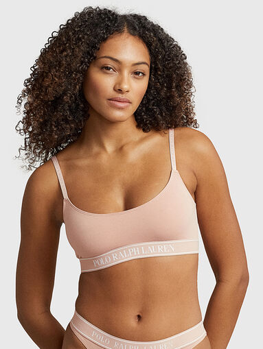 Black sports bralette with logo accent - 4