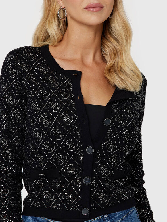 Rhinestones viscose blend cardigan - 4
