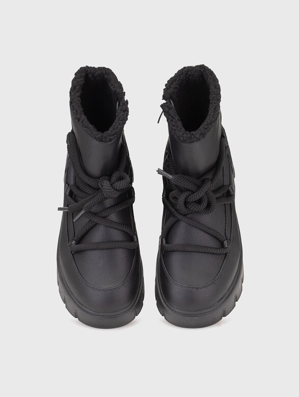 Black ankle boots with accent laces - 6