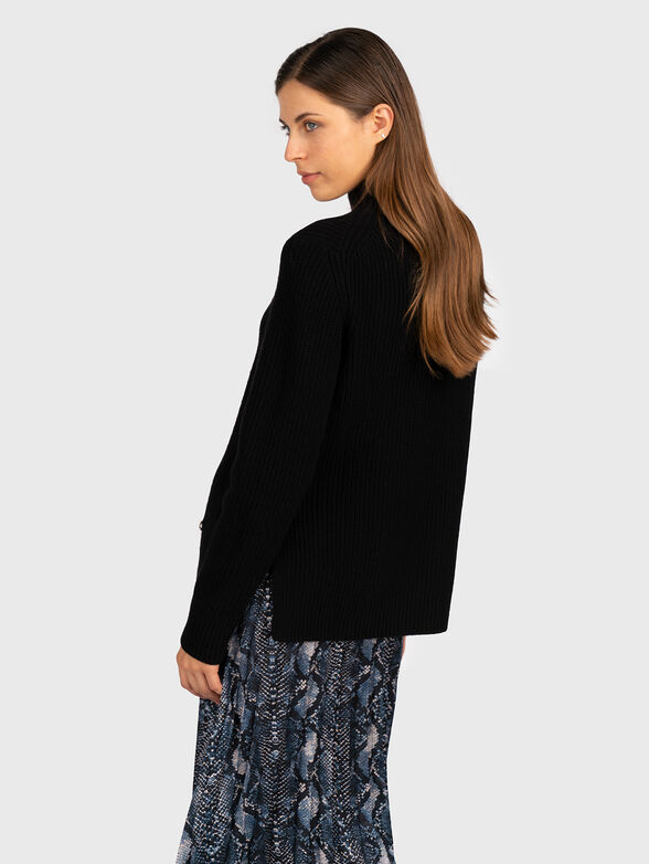 Black pullover with logo detail - 3