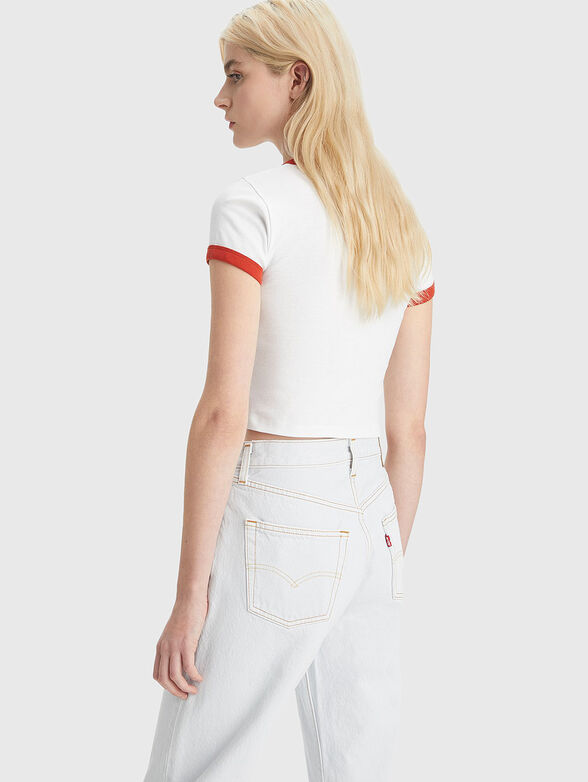White T-shirt with accent print - 2