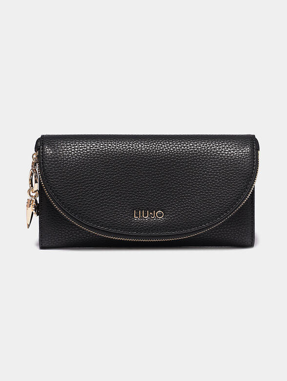 Black pebbled leather wallet - 1