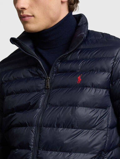 Navy blue jacket with a quilted effect - 4