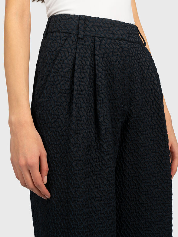 Embroidered pants in dark blue - 2