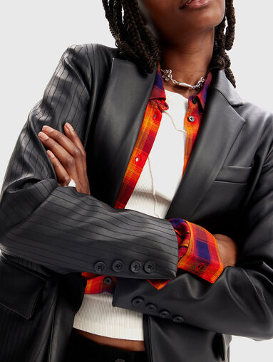 Faux leather blazer - 5