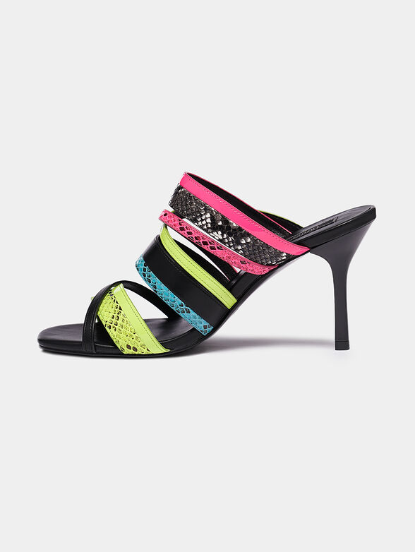 BRENDA Mules with multi-colored straps - 4