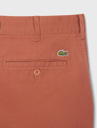 Shorts with logo embroidery in brown - 4