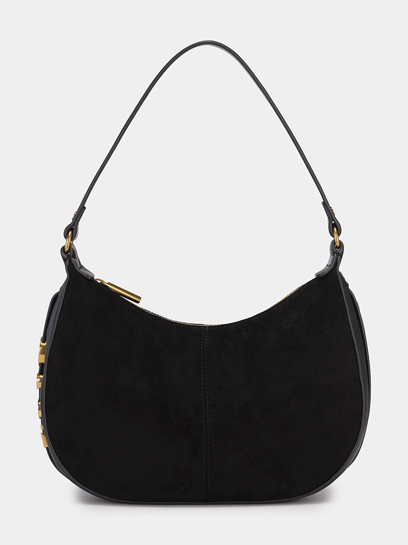 Hobo bag in black color with suede texture brand LIU JO