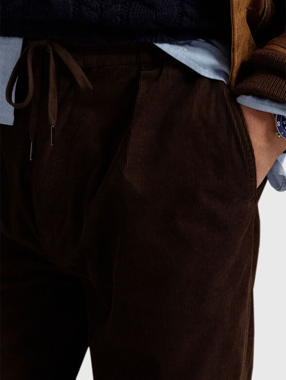 Straight trousers with waist  tie  - 3