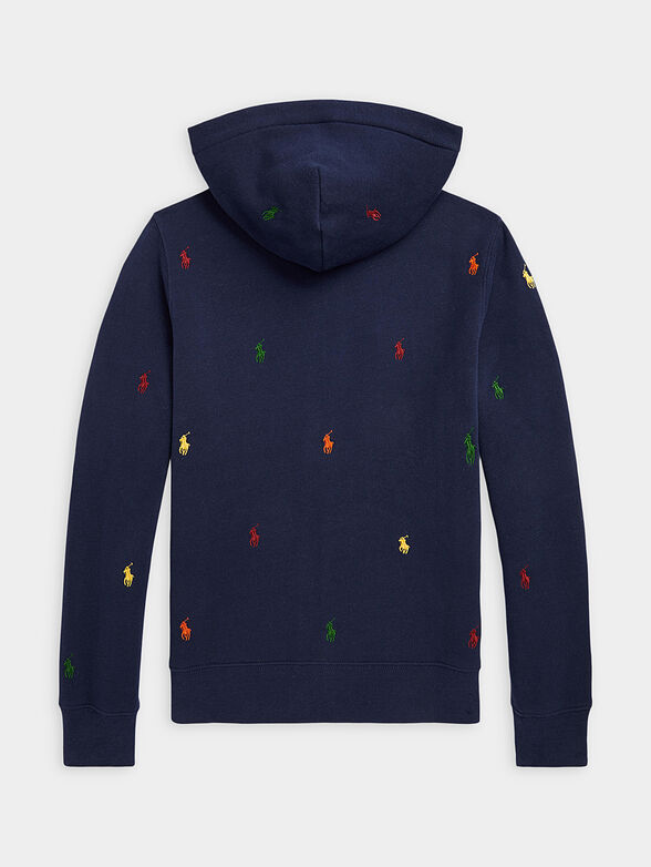 Hooded sweatshirt with colourful logo embroidery - 2
