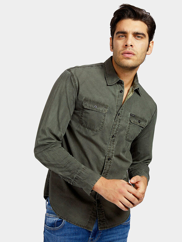 MOSES Cotton shirt in green color - 1