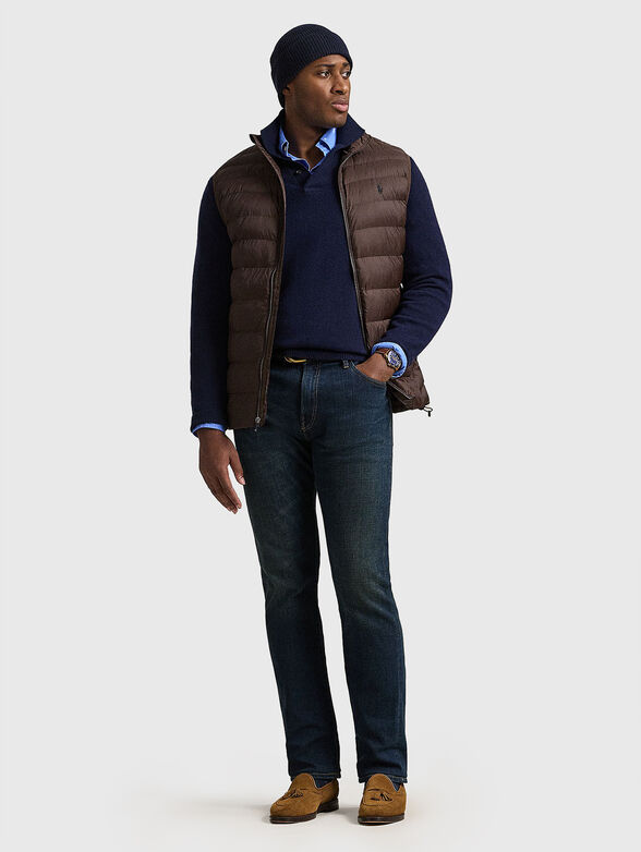 Brown vest with logo accent - 1