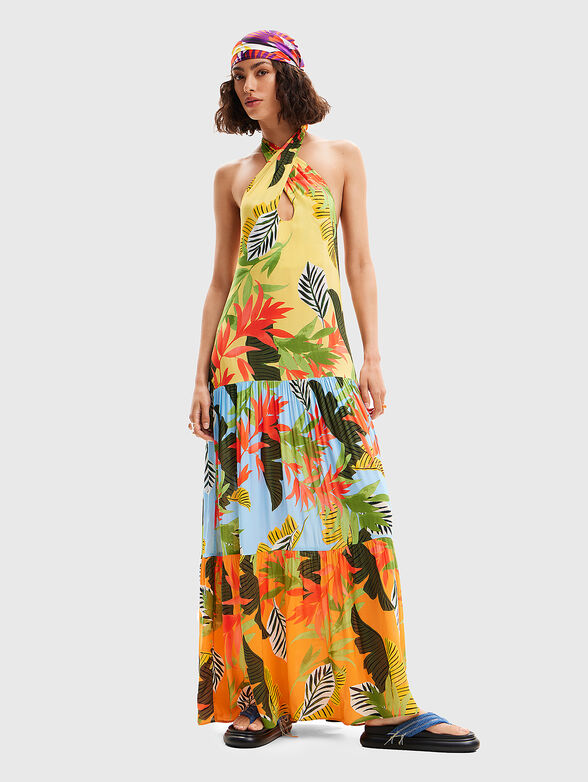 Dress with floral print of viscose - 1