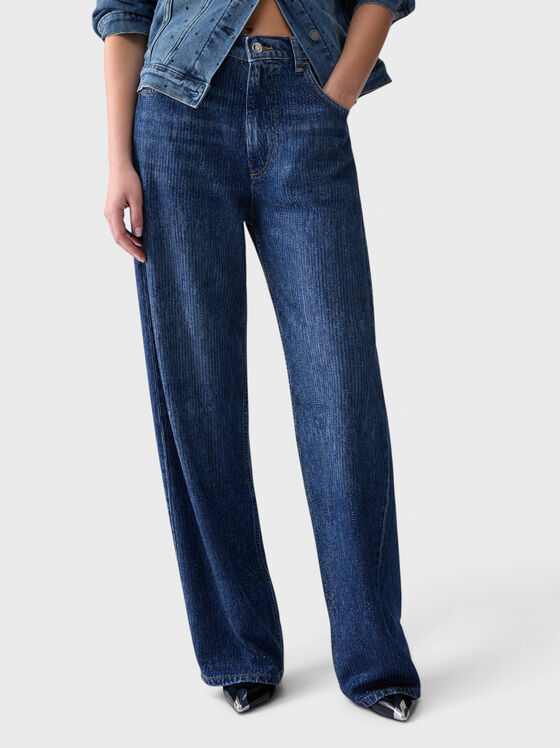 Straight jeans with rhinestones - 1