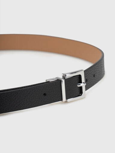 Double-sided leather belt in black - 4