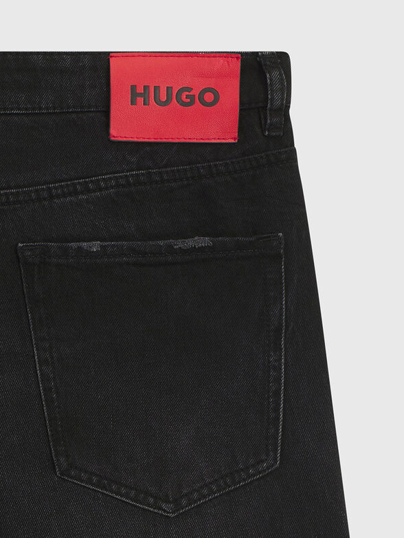 Jeans with washed effect and logo - 4