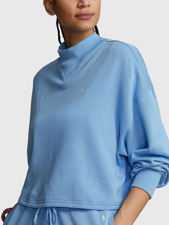 Cropped blue sweatshirt - 4