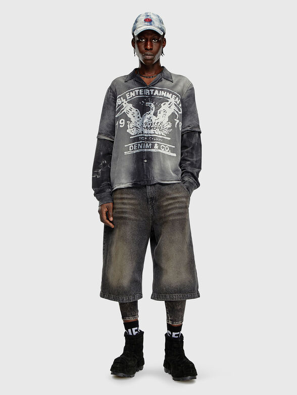 S-EEKLO shirt with washed effect and print - 2