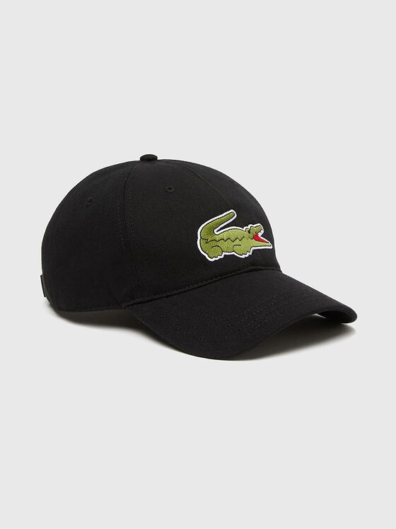Black baseball cap with logo embroidery - 1