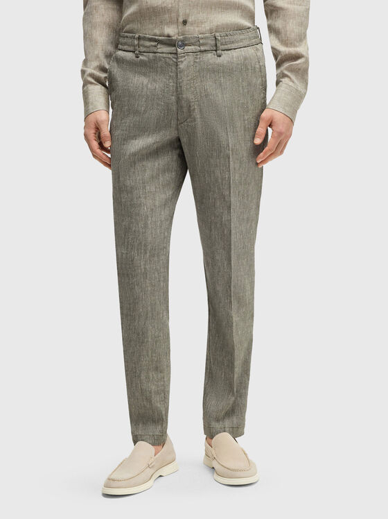 C-KANE-RDS linen trousers with ties - 1
