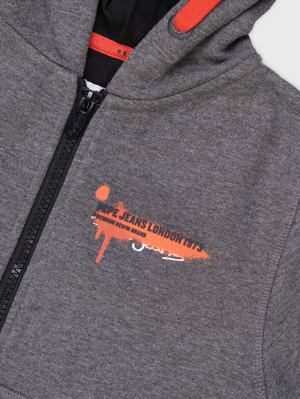 OLEG grey sweatshirt with logo print  - 4