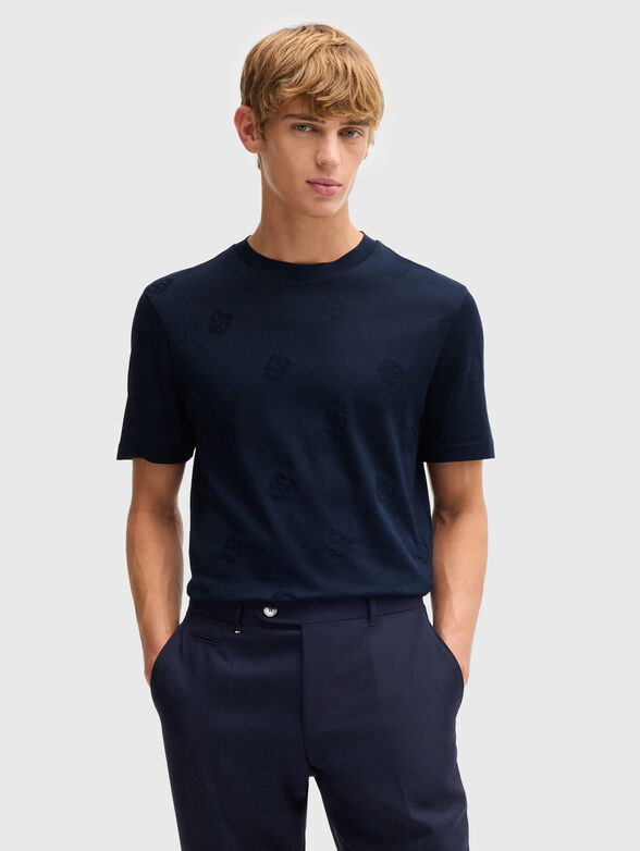 Round neck T-shirt with monogram logo - 1