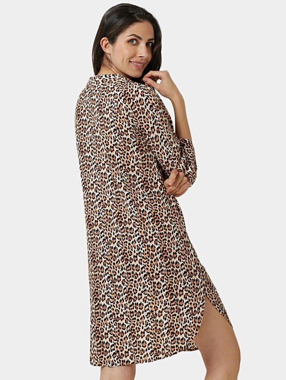 WILD CASHMERE long shirt with leopard print - 2