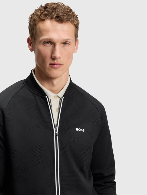 Zip-up sweatshirt with a contrasting logo - 4