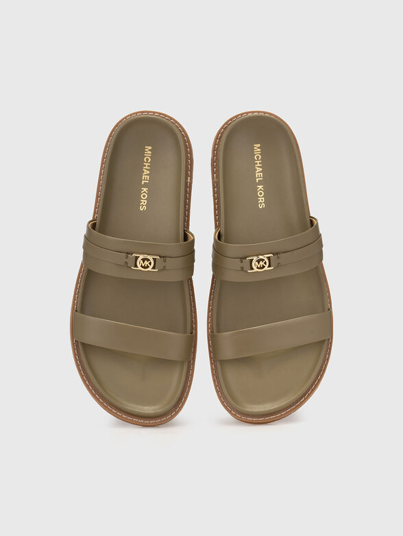 MANDY leather sandals with logo - 6