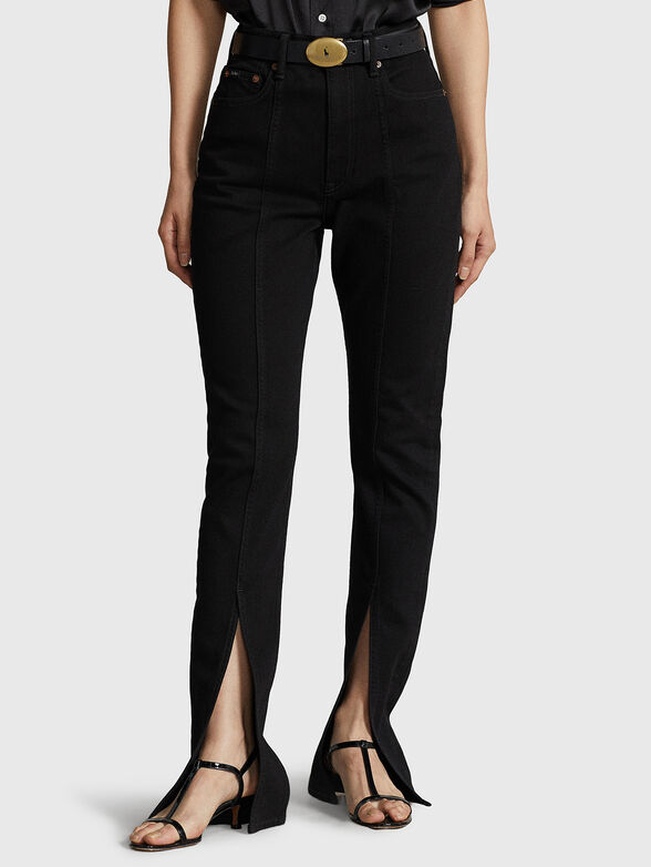 Black skinny jeans with slots - 1
