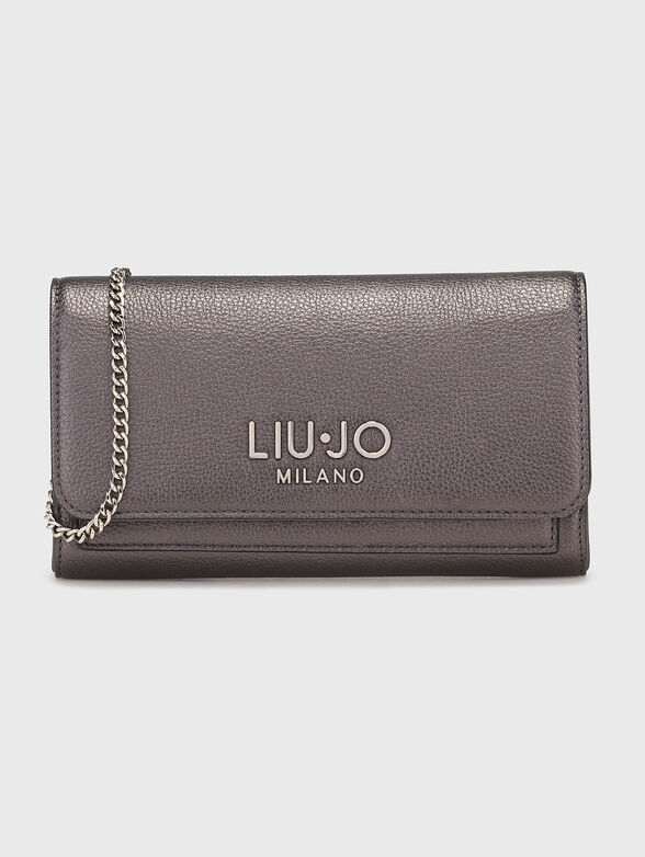 Black wallet with chain strap - 1