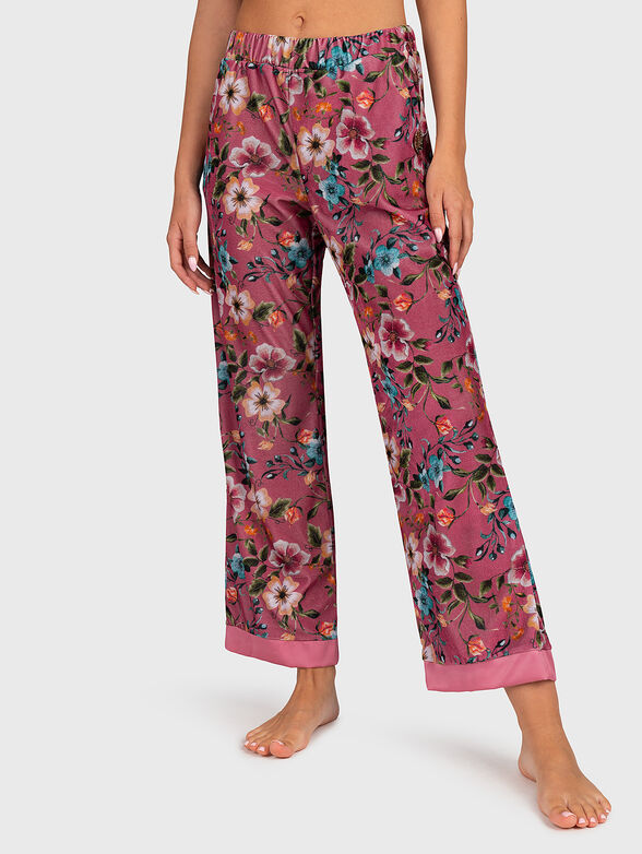 Pajama bottom with floral print - 1