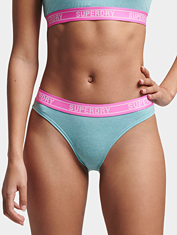 Blue briefs with logo band - 2