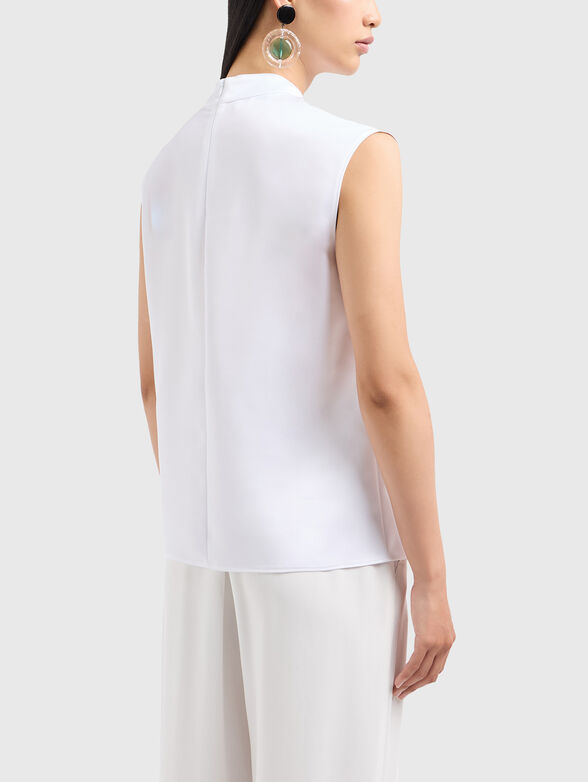 Satin blouse with bow collar - 3