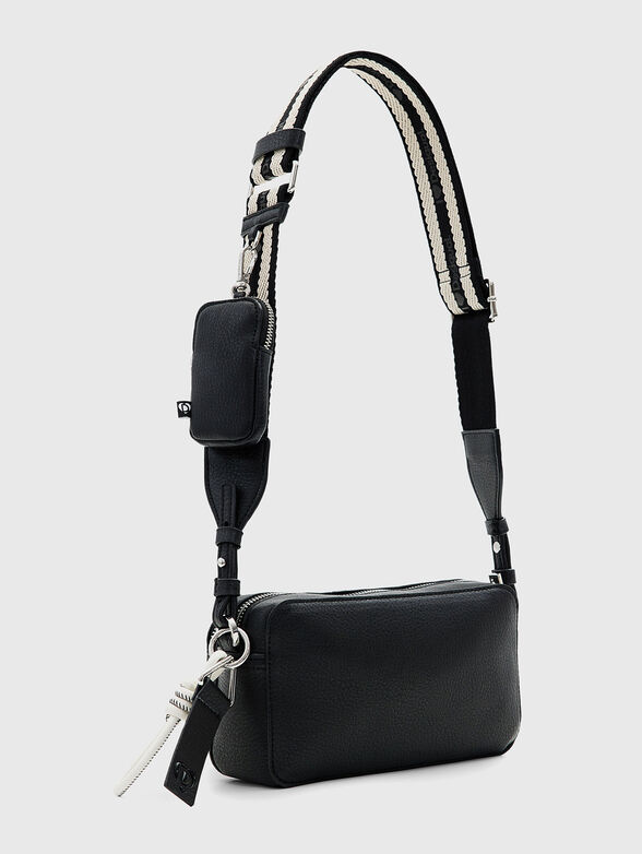 Embossed logo black crossbody bag - 3