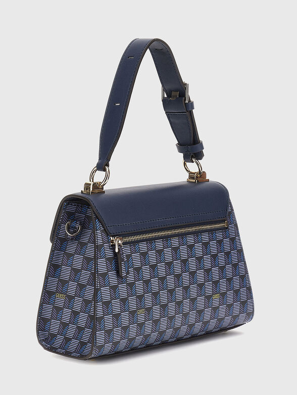 Bag with monogram print in blue  - 3