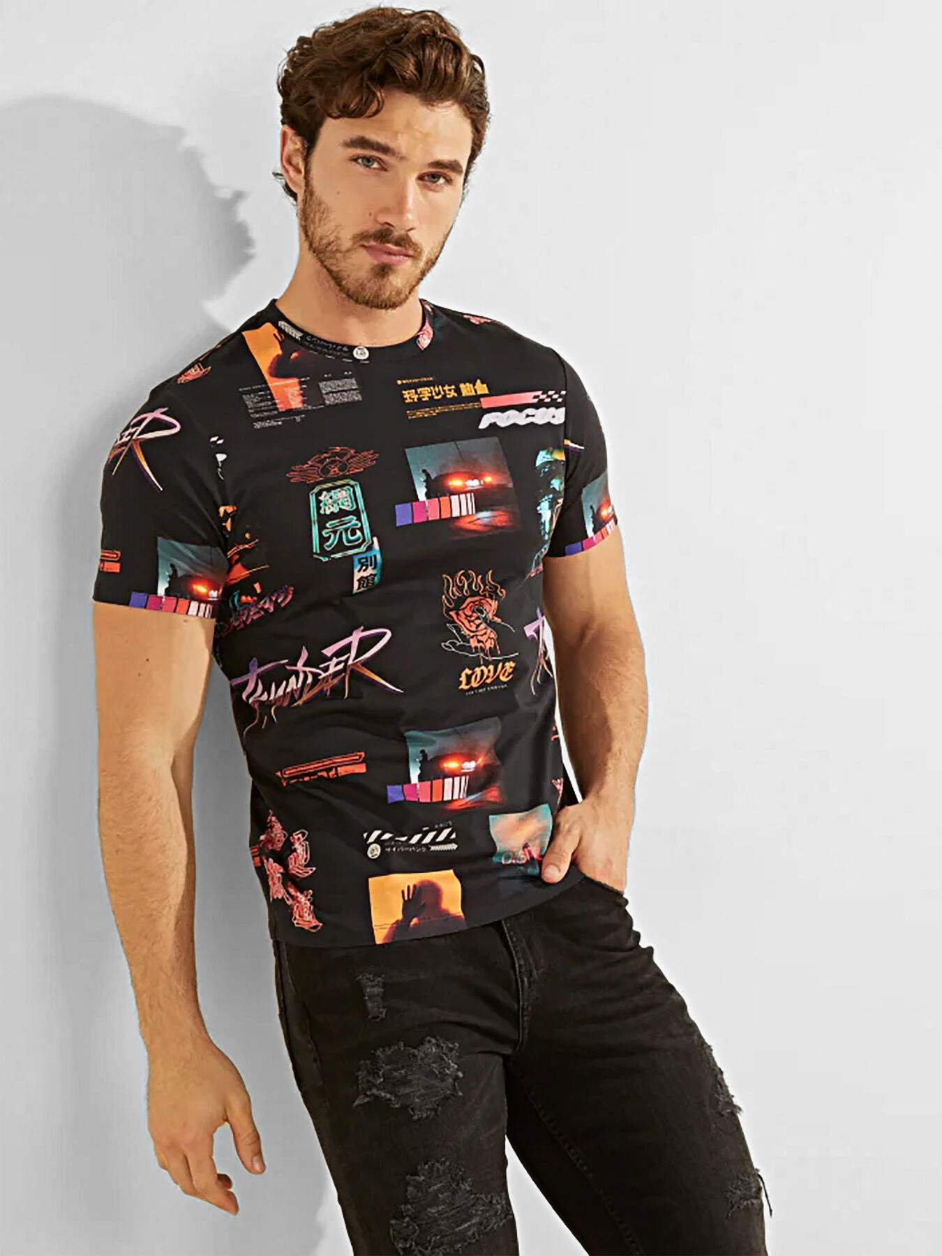 Colorful guess shirt clearance