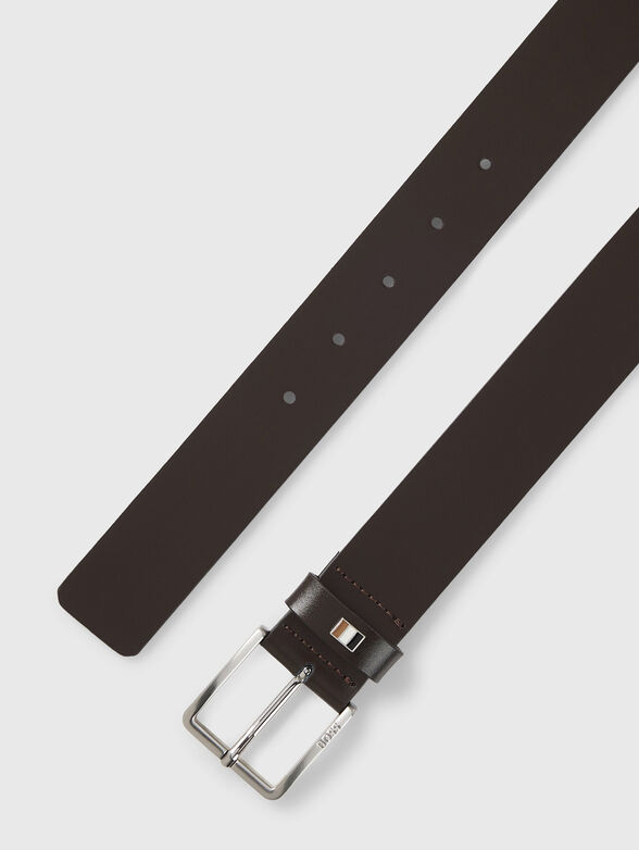 Leather belt with logo - 3