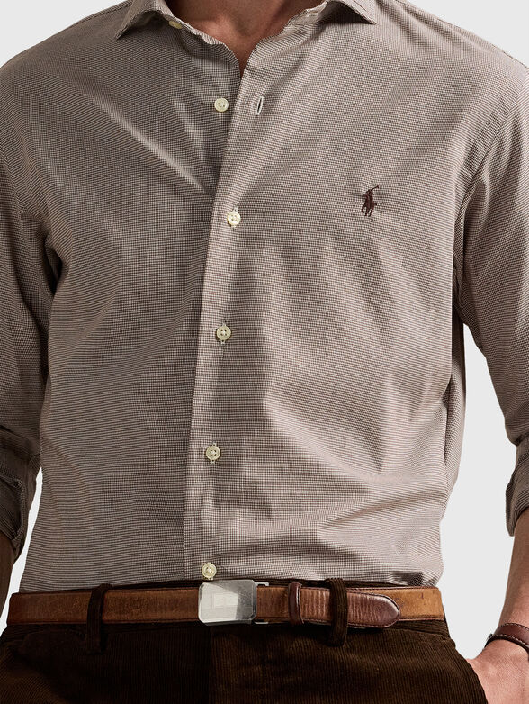 Cotton shirt with logo embroidery - 4